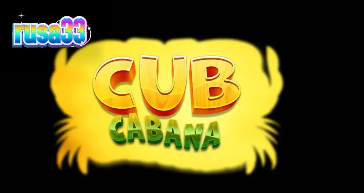 Pemandangan tropis yang cerah dengan simbol-simbol pesta di gulungan slot Cub Cabana